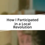 How I Participated in a Local Revolution