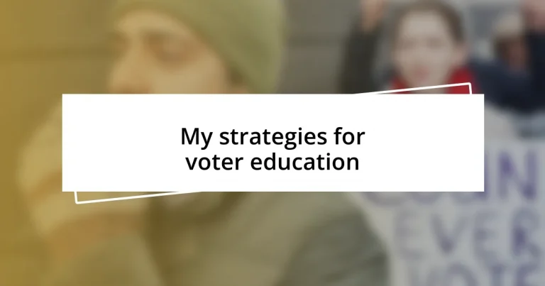 My strategies for voter education