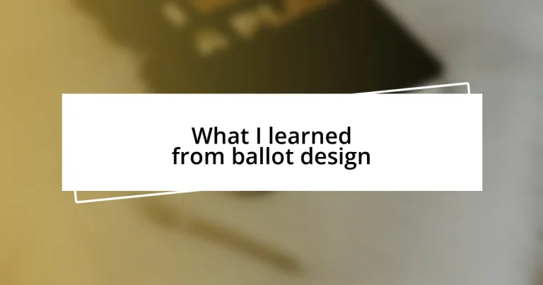 What I learned from ballot design