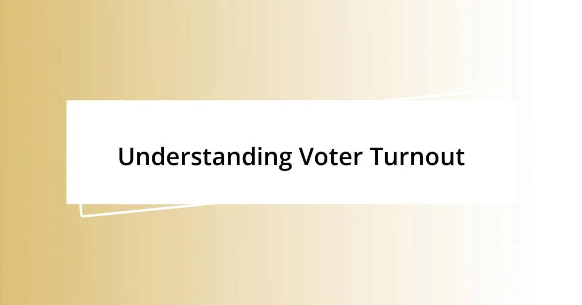 Understanding Voter Turnout