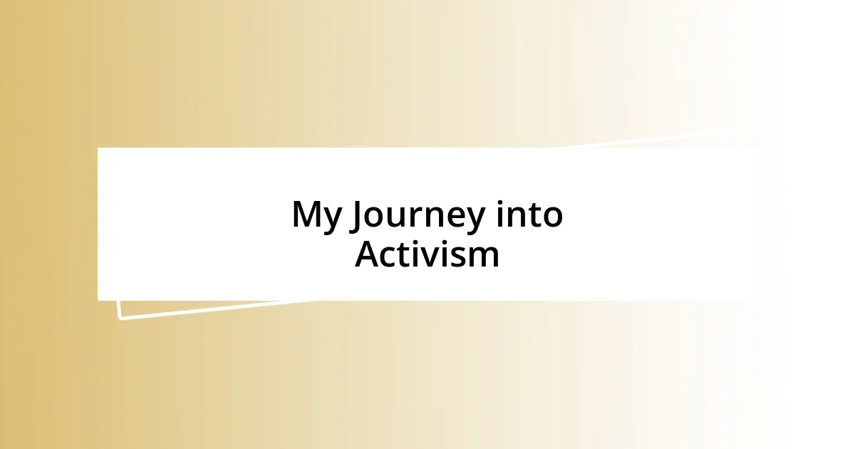 My Journey into Activism