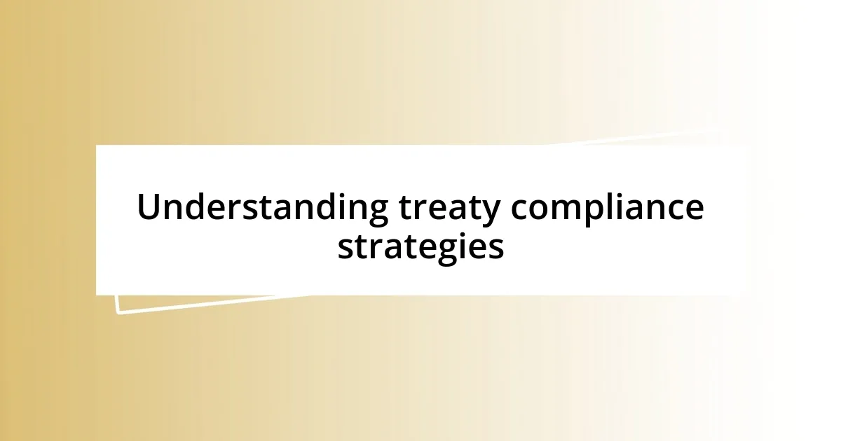 Understanding treaty compliance strategies